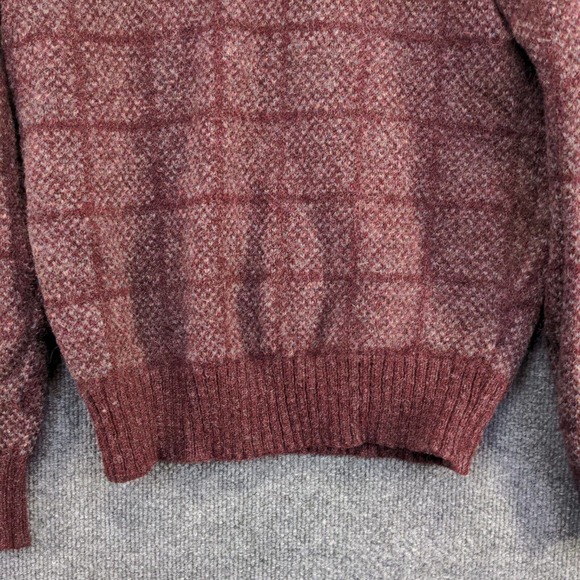 Knights Bridge Women's Pullover Knit Sweater Red Check Medium Crew Neck Vintage - Picture 4 of 12